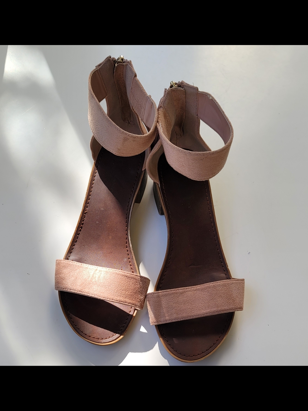 Rock & Candy Blush Pink Suede Block Heel Mules